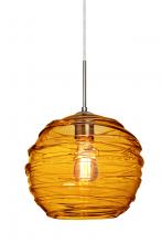  J-462782-EDIL-SN - Besa Wave 10 Pendant For Multiport Canopy Satin Nickel Amber 1x8W LED Filament