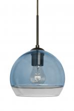  J-ALLY8BL-BR - Besa, Ally 8 Cord Pendant For Multiport Canopy, Coral Blue/Clear, Bronze Finish, 1x60