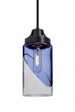  J-BLINKBL-BK - Besa, Blink Cord Pendant For Multiport Canopy, Trans. Blue/Clear, Black Finish, 1x60W