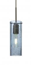  J-JUNI10BL-BR - Besa, Juni 10 Pendant For Multiport Canopy, Blue Bubble, Bronze, 1x60W Medium Base