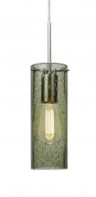  J-JUNI10MS-EDIL-SN - Besa, Juni 10 Pendant For Multiport Canopy, Moss Bubble, Satin Nickel, 1x4W LED Filam