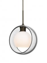  J-MANACL-BR - Besa Mana Pendant For Multiport Canopy, Clear/Opal, Bronze Finish, 1x60W Medium Base