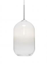  J-OMEGA12WH-SN - Besa, Omega 12 Cord Pendant For Multiport Canopies,White/Clear, Satin Nickel Finish,