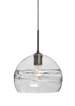  J-SPIR10CL-BR - Besa Spirit 10 Pendant For Multiport Canopy, Clear, Bronze Finish, 1x60W Medium Base