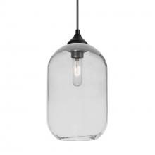  OP-OMEGA12CL-BK - Besa, Omega 12 Outdoor Pendant,Clear, Black Finish, 1x60W E26 Base