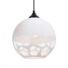  OP-ROCKYWH-BK - Besa, Rocky Outdoor Pendant, White, Black Finish, 1x60W E26 Base