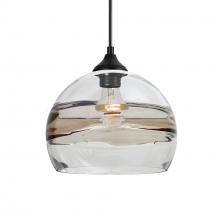  OP-SPIR8SC-BK - Besa Spirit 8 Outdoor Pendant, Smoke/Clear, Black Finish, 1x60W E26 Base