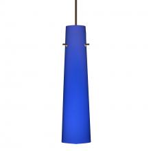  RXP-5674CM-BR-L - Besa Camino Pendant Bronze Cobalt Blue Matte 1x50W Halogen, 15Ft. Cord