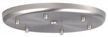  T26X-SN-277 - Besa 6-Light Round 12V Multiport Canopy, Satin Nickel, 277V Input