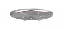  T39X-SN - Besa 9-Light Round 120V Multiport Canopy, Satin Nickel