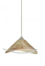  X-181305-LED-SN - Besa Pendant For Multport Canopy Hoppi Satin Nickel Mocha/Clear 1x3W LED