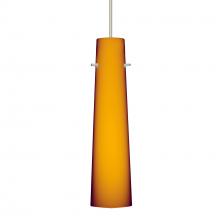  X-567480-SN - Besa Camino Pendant for Multiport Canopy Satin Nickel Amber Matte 1x50W Halogen