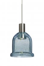  X-KIBABL-LED-SN - Besa, Kiba Cord Pendant For Multiport Canopy, Blue Bubble, Satin Nickel Finish, 1x3W