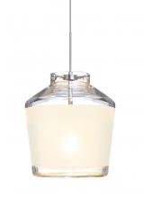  X-PIC6WH-SN - Besa Pendant For Multiport Canopy Pica 6 Satin Nickel White Sand 1x50W Halogen