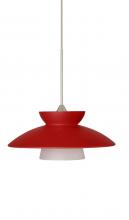  XP-271831-SN - Besa Pendant Trilo 7 Satin Nickel Red Matte 1x50W Halogen