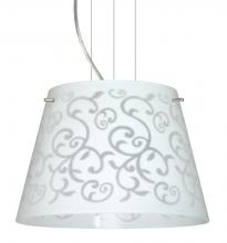  1KG-4393WD-SN - Besa Pendant Amelia 12 Satin Nickel White Damask 1x100W A19