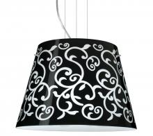  1KV-4394BD-LED-SN - Besa Amelia 18 LED Pendant 1KV Black Damask Satin Nickel 3x11W LED