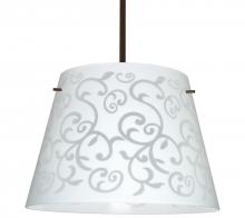  1KT-4394WD-BR - Besa Stem Pendant Amelia 18 Bronze White Damask 3x100W A19