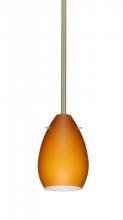  1TT-171380-SN - Besa Pera 6 Stem Pendant Satin Nickel Amber Matte 1x50W Candelabra