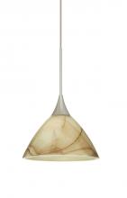  1XP-174383-SN - Besa Pendant Domi Satin Nickel Mocha 1x50W Halogen