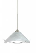  1XP-181304-SN - Besa Pendant Hoppi Satin Nickel Marble/Clear 1x50W Halogen