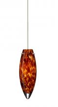  1XT-409618-SN - Besa Pendant Juliette Satin Nickel Amber Cloud 1x35W Halogen