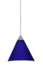 Besa Lighting 1XT-5121CM-LED-SN - Besa Pendant Kani Satin Nickel Cobalt Blue Matte 1x5W LED