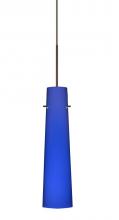  1XC-5674CM-LED-BR - Besa Camino Pendant Bronze Cobalt Blue Matte 1x50W Halogen