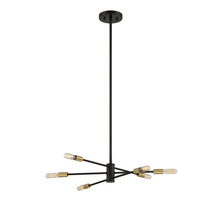  1-7000-6-77 - Lyrique 6-Light Chandelier in Bronze with Brass Accents