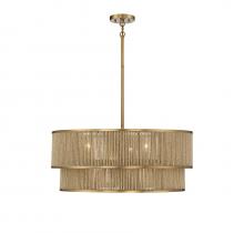  7-1774-6-320 - Ashburn 6-LightÂ Pendant in Warm Brass and Rope