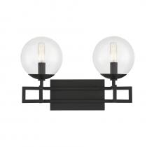  8-1860-2-BK - Crosby 2-Light Bathroom Vanity Light in Matte Black