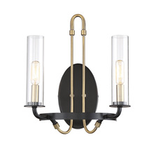  9-8073-2-51 - Kearney 2-Light Wall Sconce in Vintage Black with Warm Brass