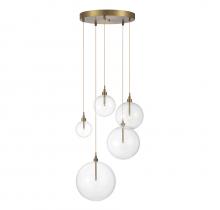  M10099NB - 5-light Pendant In Natural Brass