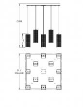 Hammerton CHB0020-09-GB-F-C01-E2 - Downtown Mesh Square 9pc Multi-Pendant