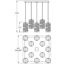 Hammerton CHB0013-09-GB-0-C01-E2 - Tempest Square 9pc Multi-Pendant