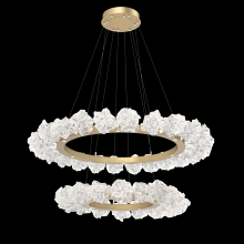  CHB0059-2B-GB-BC-CA1-L3 - Two Tier Blossom Ring Chandelier - 2B-Gilded Brass