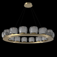  CHB0091-0D-GB-S-CA1-L1 - Vessel 48-inch Platform Ring-Gilded Brass-Smoke Blown Glass-Stainless Cable-LED 2700K