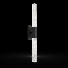  IDB0060-02-MB-GC-L3-RTS - Axis Double Sconce-Matte Black-Clear Textured Cast Glass-Ready to Ship