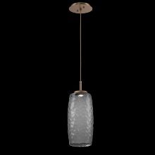  LAB0091-01-NB-S-C01-L1 - Vessel Pendant (Large)-Novel Brass-Smoke Blown Glass-Cloth Braided Cord-LED 2700K