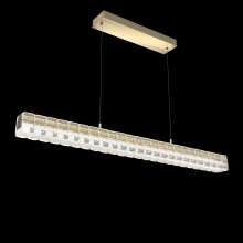  PLB0080-48-HB-AC-CA1-L3 - Asscher Linear Suspension 48"-Heritage Brass-Asscher Clear