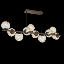  PLB0086-T0-FB-GA-001-L1 - Luna 10pc Twisted Branch-Flat Bronze-Geo Inner - Amber Outer-Threaded Rod Suspension-LED 2700K