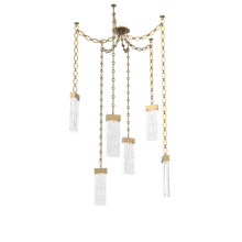 Hammerton SNB0042-06-GB-CG-CH2-L1 - Parallel Multi Light Pendant Multi Port Canopy Gilded Brass