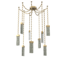Hammerton SNB0042-09-GB-SG-CH1-L1 - Parallel Multi Light Pendant Multi Port Canopy Gilded Brass