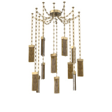 Hammerton SNB0042-12-GB-BG-CH3-L3 - Parallel Multi Light Pendant Multi Port Canopy Gilded Brass
