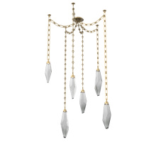 Hammerton SNB0050-06-GB-CS-CH3-L1 - Rock Crystal Multi Light Pendant Multi Port Canopy Gilded Brass
