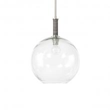  2125-79 - Bronson Glass Pendant Large Globe Pewter