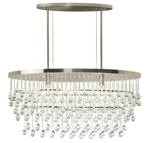  CH514CRSNMB6 - Chandelier Rain Clear Nickel Medium Base Incandescent 2x60W