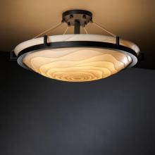  PNA-9682-35-WAVE-MBLK-LED-5000 - 24" Round Bowl Semi-Flush w/ Ring