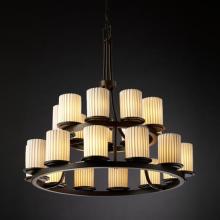  POR-8767-10-BANL-MBLK - Dakota 21-Light 2-Tier Ring Chandelier