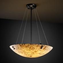 Justice Design Group ALR-9664-25-MBLK-F3-LED-6000 - 36" Pendant Bowl w/ PAIR SQUARE W/ POINTS FINIALS